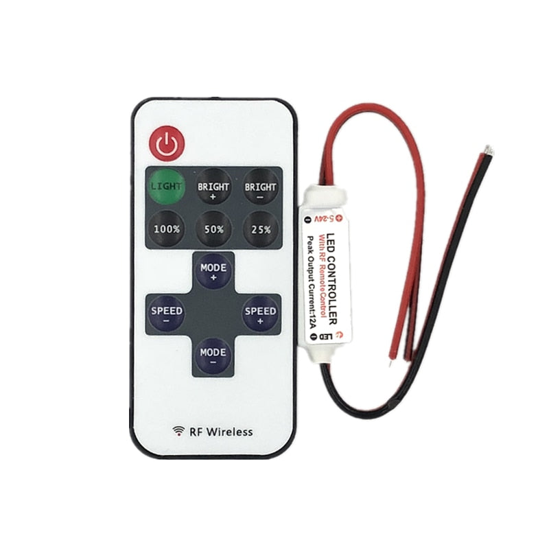 12 Volt Led Controller Mini DC 12V Led Controller Dimmer 6A Wireless RF Remote to Control Sin ...