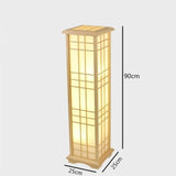 Modern Japanese Floor Lamps Tatami Style Square Shape Wooden LED Lamp Floor Bedroom Standing Lamps for Living Room Tall Lamp E27