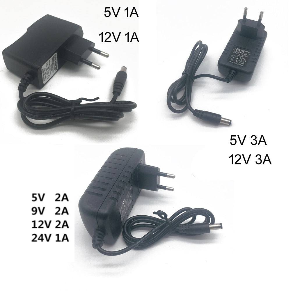 Power Adapter DC 5V 9V 12V 24V 1A 2A 3A Adaptor 220V To 5 V 12 V Volt Charger Supply Universal Switching EU US Plug 220V To 12V