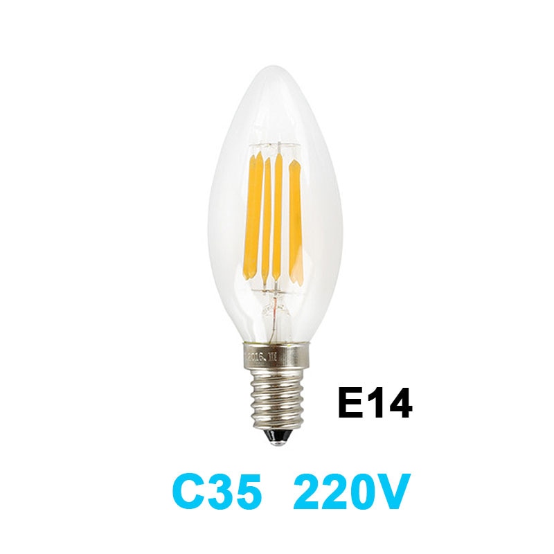 Gitex Antique LED E27 Bulb Retro Lamp 220V 2W 4W 6W 8W LED Filament Light E14 Glass Ball Bombillas LED Bulb Edison Candle Light