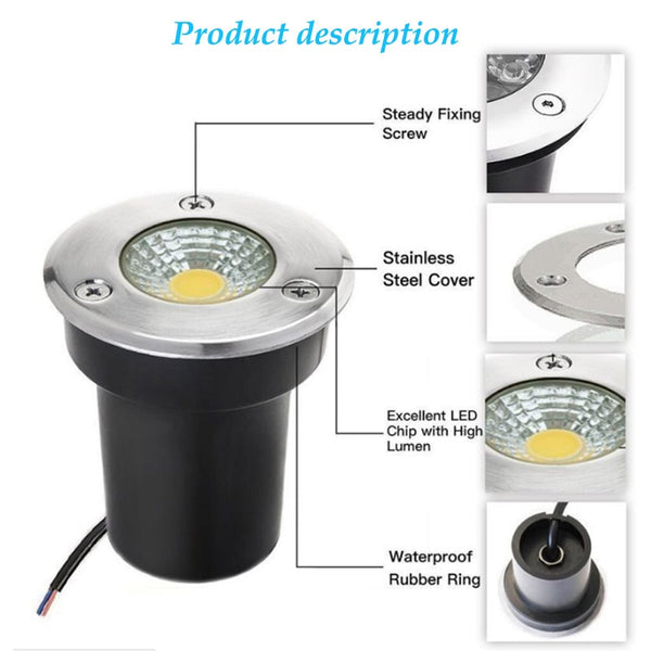 4 Pack IP68 Waterproof LED underground Light 5W 10W 15W Outdoor Ground ...
