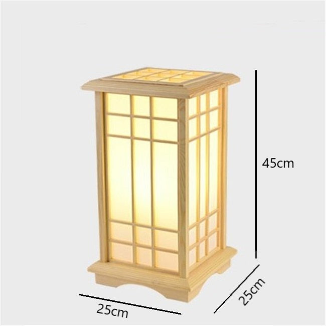 Modern Japanese Floor Lamps Tatami Style Square Shape Wooden LED Lamp Floor Bedroom Standing Lamps for Living Room Tall Lamp E27