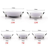 10PCS LED Downlight Ceiling 5W 7W 9W 12W 15W Warm white/cold white led light AC 220V 230V 240V