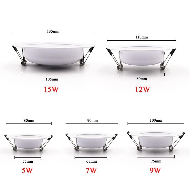 10PCS LED Downlight Ceiling 5W 7W 9W 12W 15W Warm white/cold white led light AC 220V 230V 240V