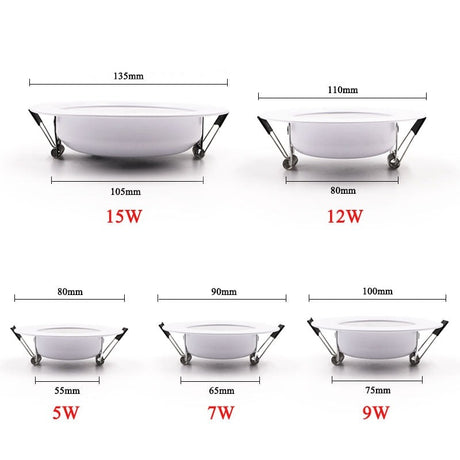 10PCS LED Downlight Ceiling 5W 7W 9W 12W 15W Warm white/cold white led light AC 220V 230V 240V