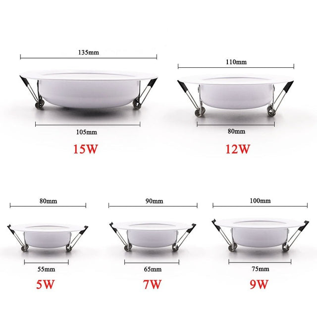 10PCS LED Downlight Ceiling 5W 7W 9W 12W 15W Warm white/cold white led light AC 220V 230V 240V
