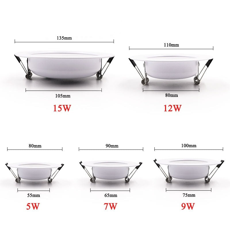 10PCS LED Downlight Ceiling 5W 7W 9W 12W 15W Warm white/cold white led light AC 220V 230V 240V