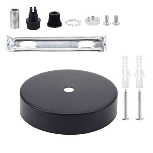 Ceiling Plate Round Black Silver Bronze 8/10/12/15cm Vintage Disc Light Accessories Tray For Pendant Lamp&amp;Wall Light Lamp Base