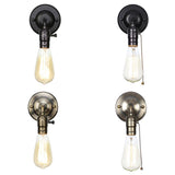 Pull Chain Switch Scones led Wall Lights Chrome Loft Style Retro Vintage Iron Bedroom Wall Lamp Bedside Lampen Stair Wandlamp