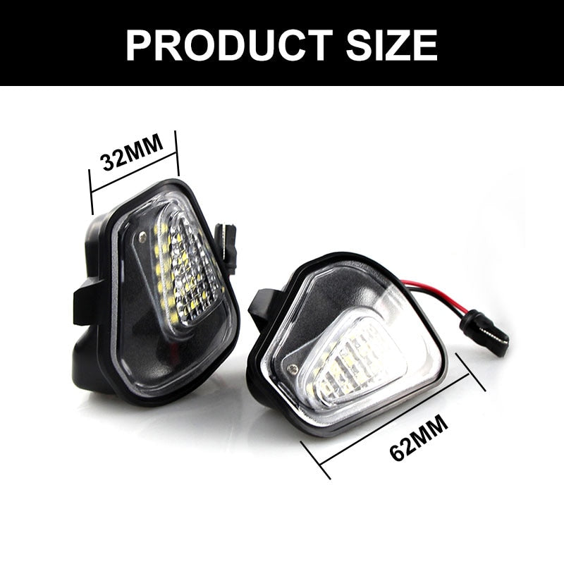 2PCS For VW Passat B7 CC Scirocco Jetta MK6 EOS Beetle R LED Side Rearview Mirror Floor Ground Lamp Puddle Welcome Light