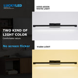LUCKYLED Modern Led Wall Light 8W 12W 16W 20W AC90-260V Wall Mounted Wall Lamp Bathroom Mirror Light Fixture Sconce Black Silver