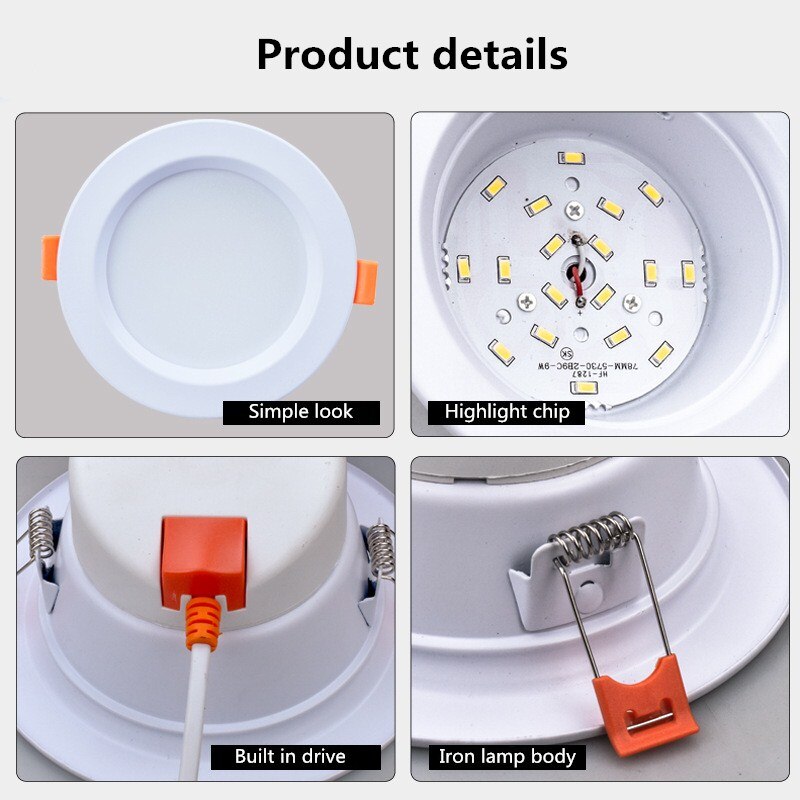 Downlight 3W 5W 7W 9W 12W 15W 18W Spot led downlight AC 220V White Ultra Thin Aluminum Round Recessed LED Spot Lighting