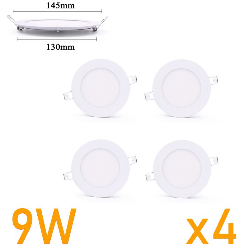 LED panel light Ultra thin Downlight lamp 3W 4W 6W 9W 12W 15W 18W 24W led ceiling recessed grid downlight slim round panel light