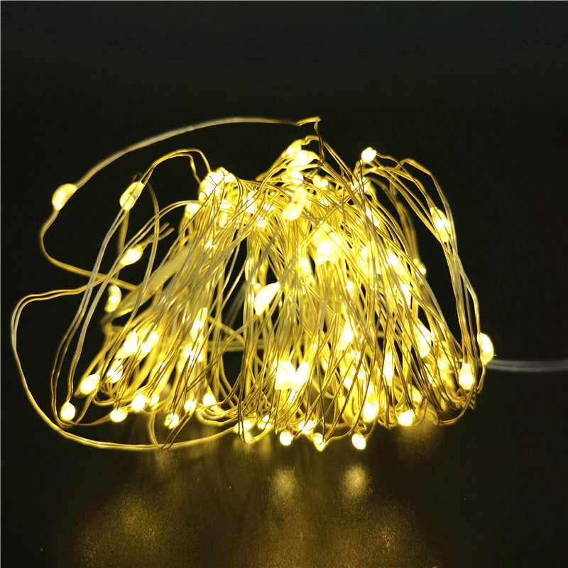 10pcs 5pcs Copper Wire LED String Lights Holiday Fairy Lights Garland Christmas Tree Decors Wedding Party DIY Natal Navi dad 2021