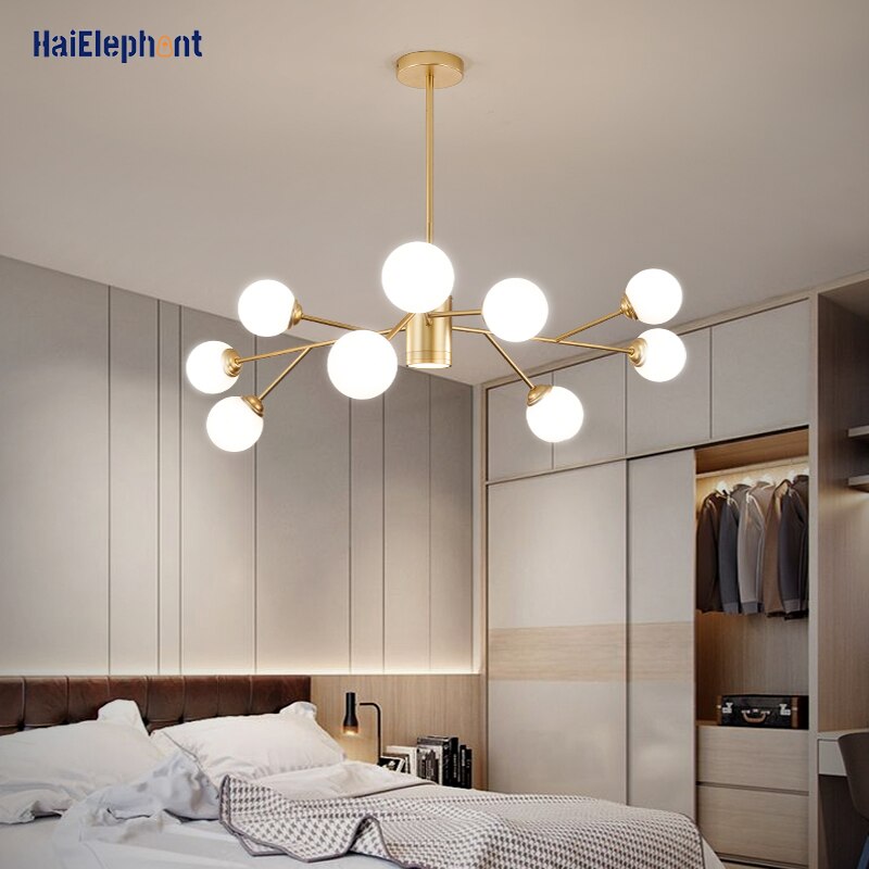 Creative Gold Black Chandelier Lights For Living Room Bedroom G9 Lamps Fixtures Lustres Indoor Lighting Luminaria Without Bulbs