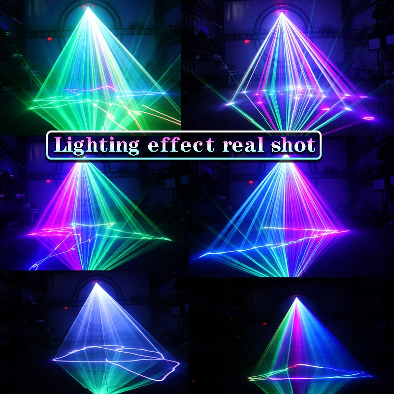 NEW 500mw RGB Laser Beam Line Scanner Projector DJ Disco Stage Lighting Effect Dance Party Wedding Holiday Bar Club DMX Lights