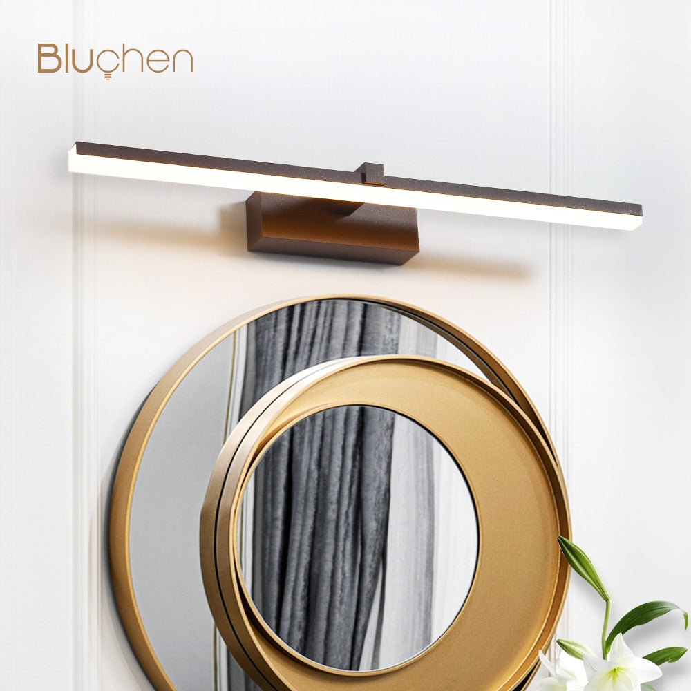 Modern Wall Light Fixture Brown White Silver Golden Led Wall Lamp 55 80 100 cm Long Picture Light Aluminum Bathroom Mirror Light