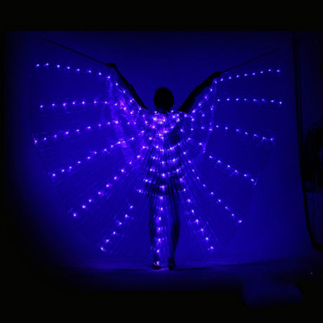  Rainbow Color Alas Angle Led Wings Adult Led Costume Circus Led Light Luminous Costumes Party Show Isis Wings Dancewear