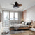 Modern Acrylic Round LED Ceiling Fan Light with Remote for Living Dining Room Bedroom