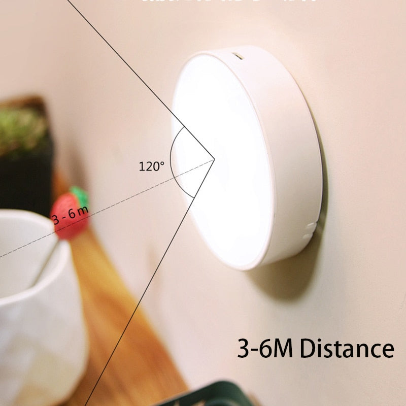 USB Recharge LED PIR Infrared Sensor Night Light 8 Light Beads Cabinet Closet Wall Lamp for Home Bedroom Corridor