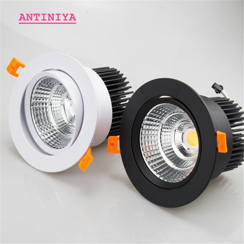 Dimmable AC90V-260V 5W 7W 9W 12W 15W 18W 20W LED Downlights Epistar Chip COB Recessed Ceiling Lamps Spot Lights  For Home illumination