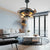 Round LED Ceiling Fan Light Vintage Chandelier Pedant Lamp W/ Remote for Living Dining Room Bedroom