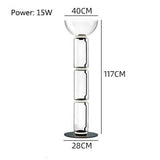 Living Room Creative LED Floor lamp Modern Bedroom Bedside Clear Glass Vertical Luminaires Study Indoor Design Lighting Fixtures