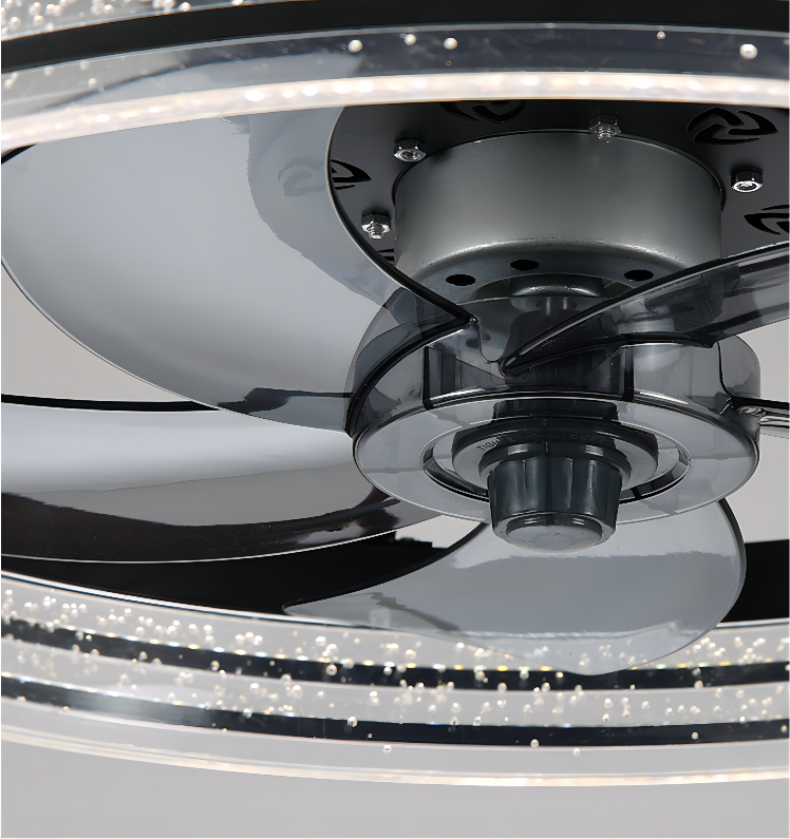 New acrylic ceiling fan lamp LED variable frequency ceiling fan lamp living room bedroom dining room light luxury fan Chandelier