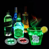 15/10/5/2pcs Bottle Stickers Lights 4leds Battery Powered Glow LED Coasters Super Bright Lamp for Wedding Festival Party Decor