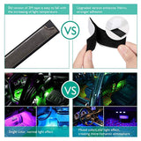 4pcs Car Interior LED RGB Strip Light Styling Decorative Atmosphere Lamps USB Wireless remote control music atmosphere foot lamp