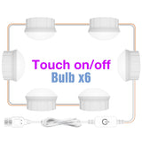 LED Makeup Mirror Light Bulbs USB Hollywood Make up Lamp Vanity Lights Bathroom Dressing Table Lighting Dimmable LED Wall Lamp