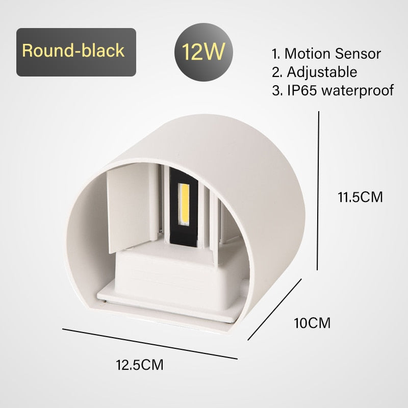 Wall lamp LED motion sensor IP65 waterproof 9W 12W 20W indoor and outdoor sconce bedroom living room courtyard corridor Entrance
