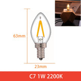 Ganriland Edison Led Candle Light Bulb E12 E14 Effect Dimmable Bulb C7 0.5W T22G 1W Home For Decor Lighting Ampoule Candle Bulb