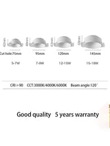 Trimless Round COB Led Downlights High End Recessed Ceiling Spot Lights Lamps For Indoor Residential Home