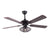 Reversible Blades 3 Speed Ceiling Fan Light Vintage Cage Wooden Chandelier W/ Remote for Living Room Office Décor