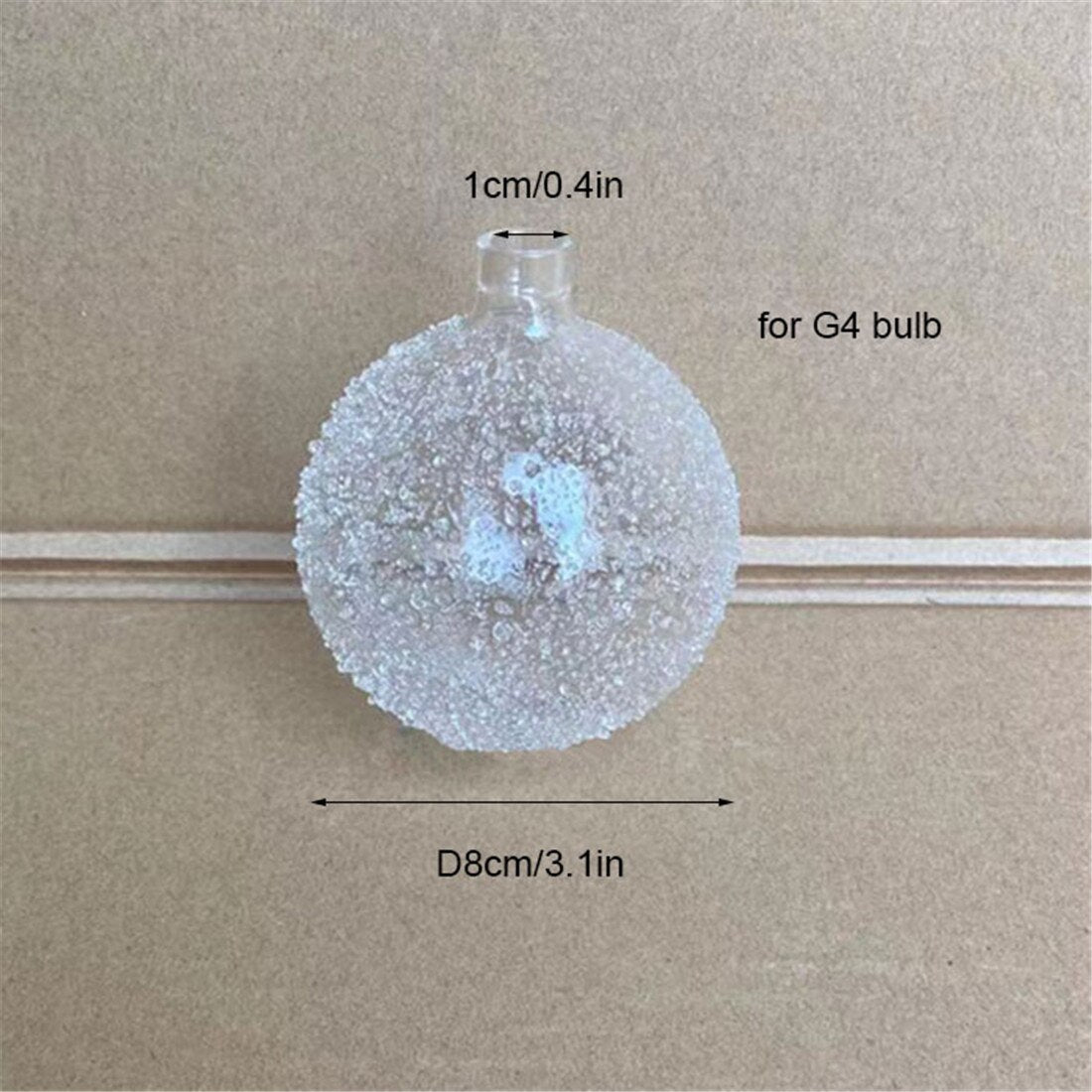 G4 G9 Globe 1cm 2cm Fitter Opening Snowflake Glass Shades Replacement for Ceiling Fan Light Wall Pendant Light Raindrop Cover