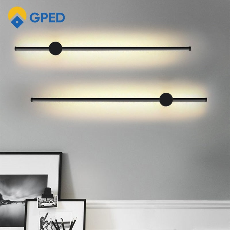 LED Long Wall Lamp 350°Rotation Modern Wall Light For Home Bedroom Stairs Living Room Sofa Background Lighting Decoration Lamp