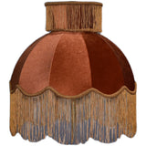 Velvet Lampshade With Tassels Handmade Luxury Retro Caramel Color Italy Style Lamp Shade For Table Lamp Floor Light