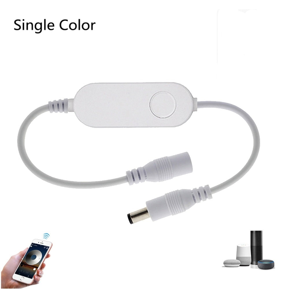 Smart Mini Dimmable Controller 5V 12V 24V Single Color LED Strip Controller Alexa Echo Plus Voice Control