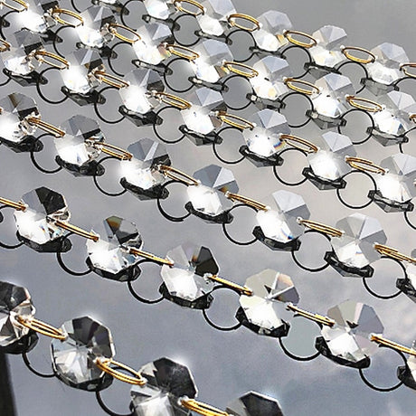 Meters Garland Strand Gold Rings Hanging Crystal Glass 1/10/50 Bead Curtain Diamond Chains Party Tree Wedding Centerpiece Decors