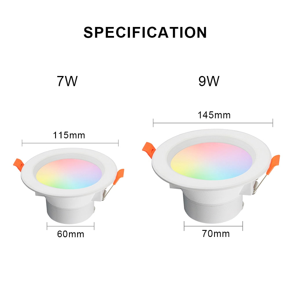 AVATTO Tuya Smart WiFi LED Downlight, 7W 9W RGB Cool &amp; Warm White Smart Home Round Spotlight works with Alexa Google Home