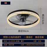 New acrylic ceiling fan lamp LED variable frequency ceiling fan lamp living room bedroom dining room light luxury fan Chandelier