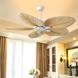 Ru 2022 New High Quality 52inch Factory Price Natural Breeze Palm Leaf Fan Blades 220V Remote Control Ceiling Fan Living Room