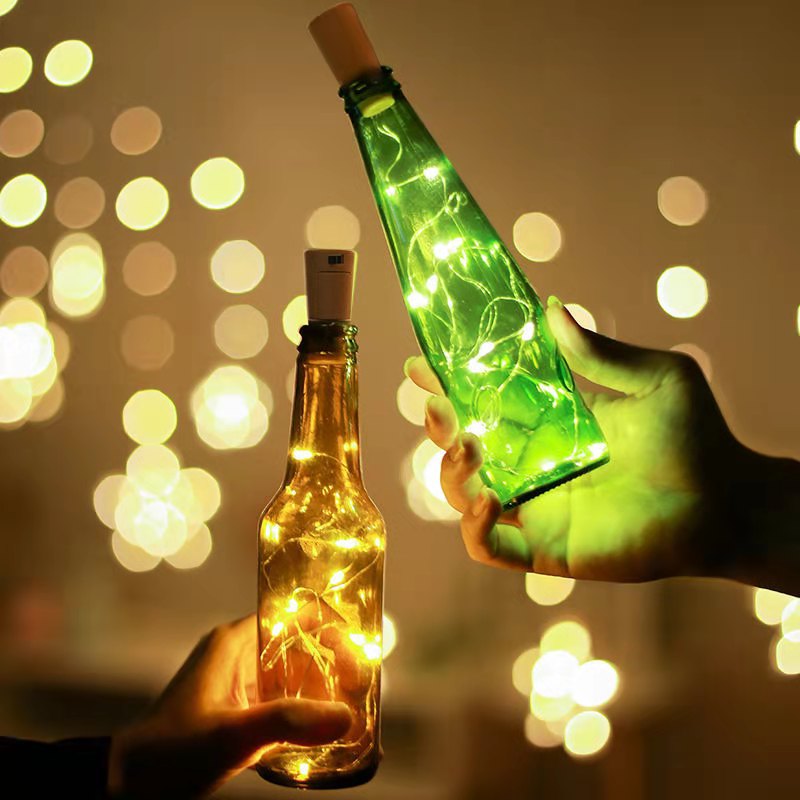 20/10/5/3pcs Wine Bottle Lights With Cork LED String Lights Battery Fairy Lights Garland  For Christmas Party Wedding Decoration