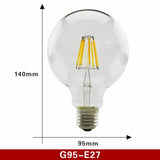  E27 E14 Retro Edison LED Filament Bulb Lamp AC220V Light Bulb C35 G45 A60 ST64 G80 G95 G125 Glass Bulb Vintage Candle Light