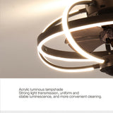 20 Inch LED Ceiling Fan Light Modern Cage Chandelier 3 Speed Setting with Remote and APP Control Function for Bedroom