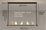 Nordic Golden Bird LED Chandelier Parlor Bar Bedside Hanging Light Fixture Novelty 360 Degree Rotation Replaceable LED Home Deco
