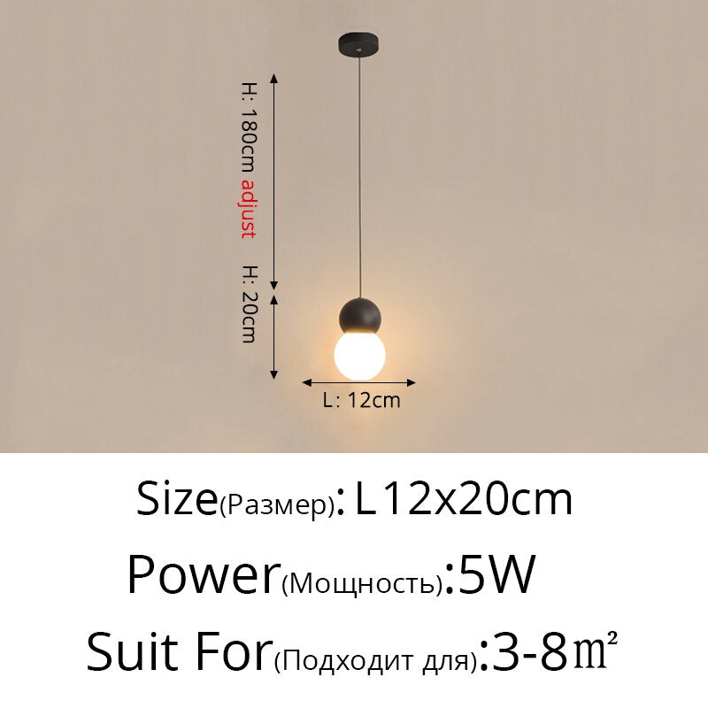 Novelty Nordic Led Pendant Lights For Living Room Bedroom Bedside Bar Wall Decor Lighting Geometry Hanging Lamps Kitchen Fixture