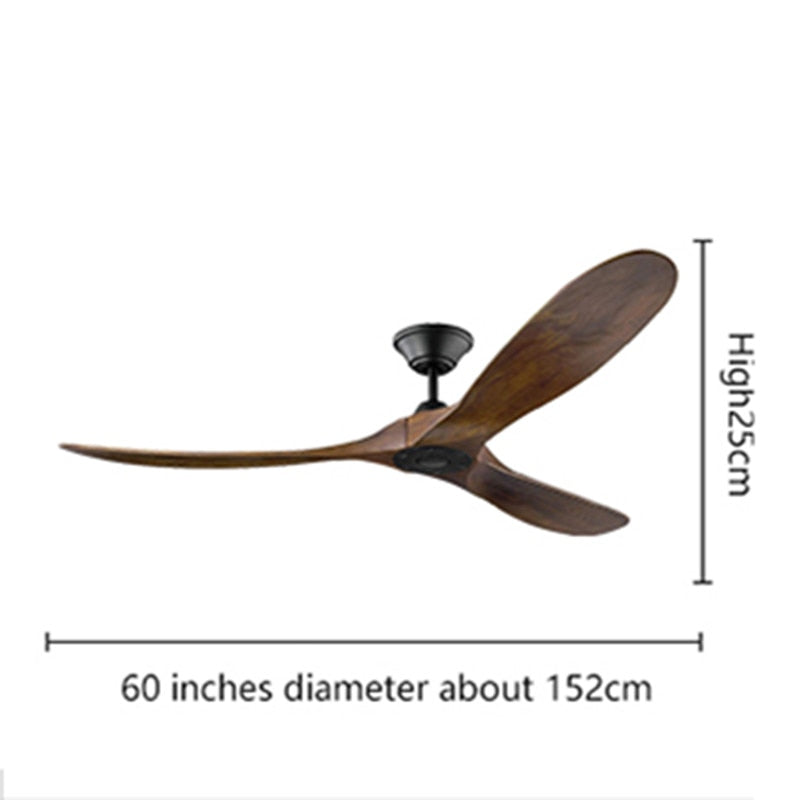 Big Size Wood Ceiling Fan 52 60 70inch 110V 220V Industrial Vintage Wo ...