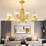 Modern Crystal Chandeliers Luxury 8-Light Chandelier Lighting Flush Mount Ceiling Lights Kitchen Island Hanging Pendant Light